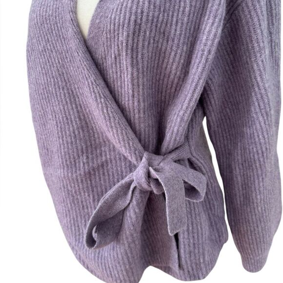 & Other Stories Rib Knit Wrap Cardigan in purple size small NWT - Picture 5 of 11